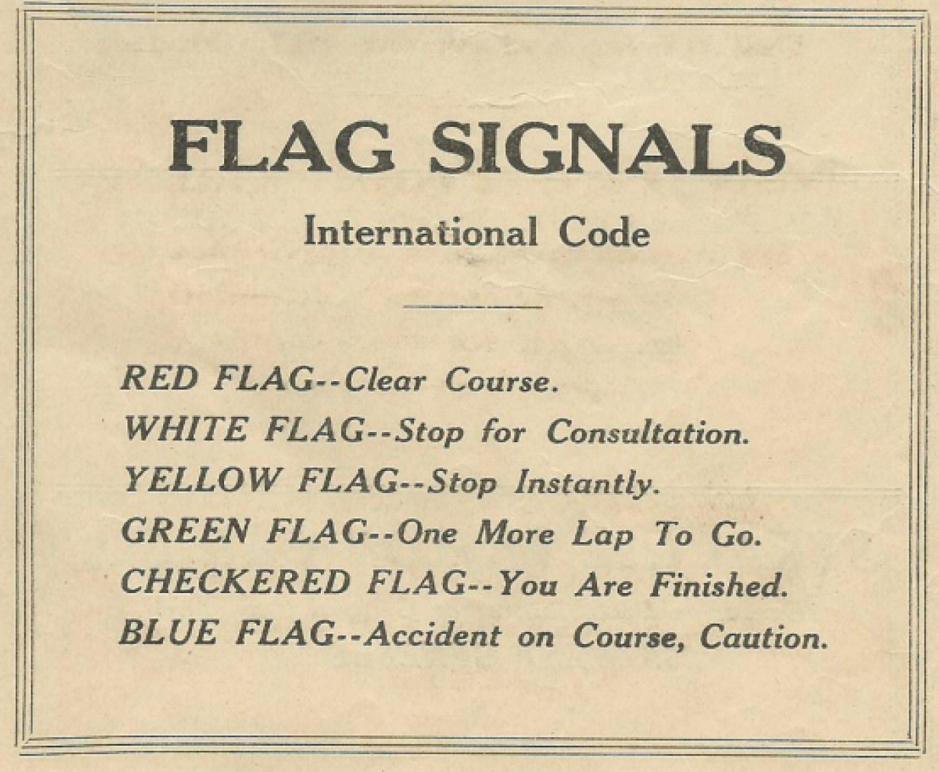 Early Days Race Flags | First Super Speedway