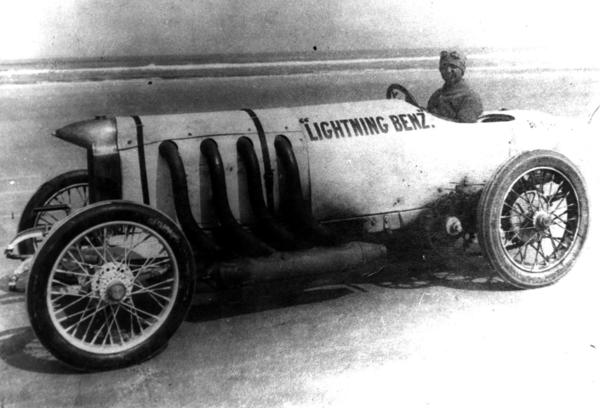 Barney Oldfield Circa 1917 Race Car Silver Halide Photo