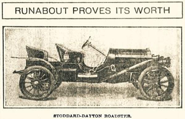 Vintage Fabric Square Stoddard-Dayton 1911 Automobile 9 7/8" x 11 1/2" 